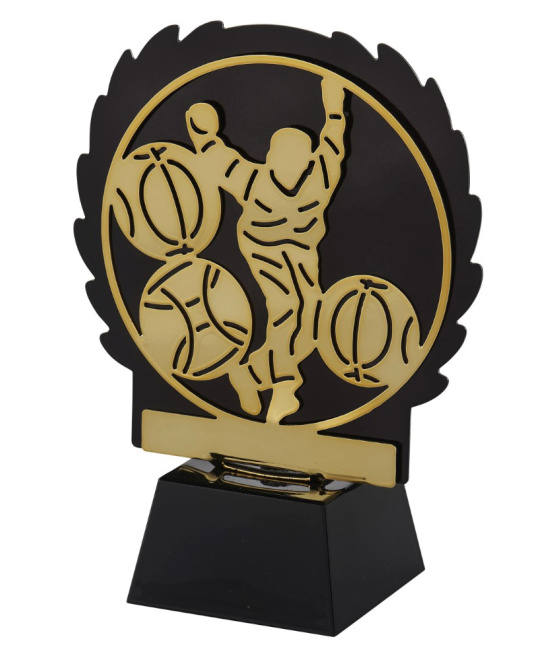 Trophée Boule Longue Or & Noir 19,5 cm (Métal & ABS) | Achat en ligne