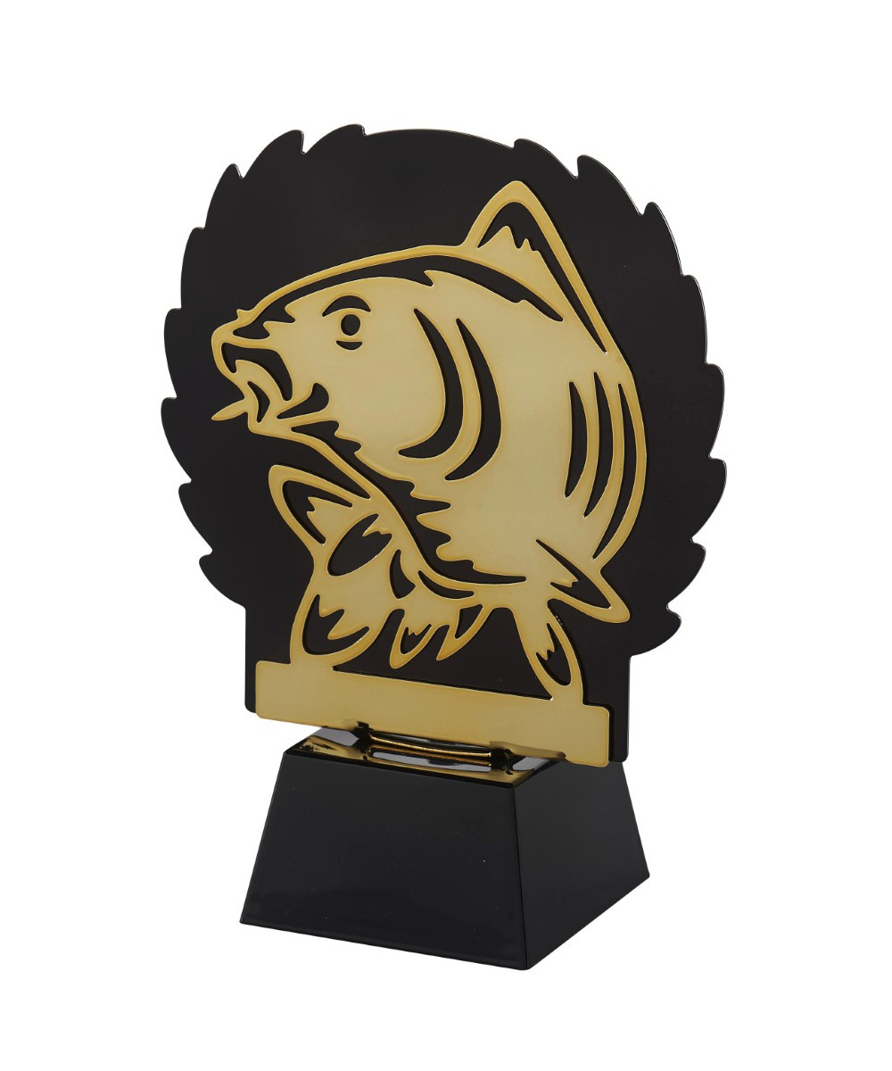 TROPHEE CARPE OR ET NOIR EN METAL ET ABS - 19,5 CM - Promo Trophée