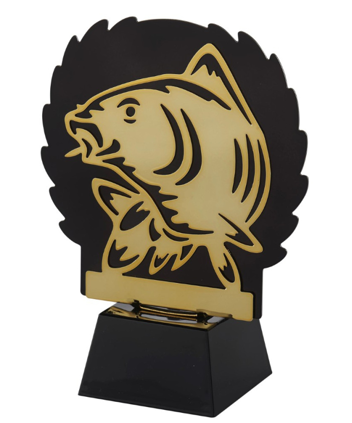 TROPHEE CARPE OR ET NOIR EN METAL ET ABS - 19,5 CM - Promo Trophée