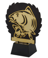 TROPHEE CARPE OR ET NOIR EN METAL ET ABS - 19,5 CM - Promo Trophée