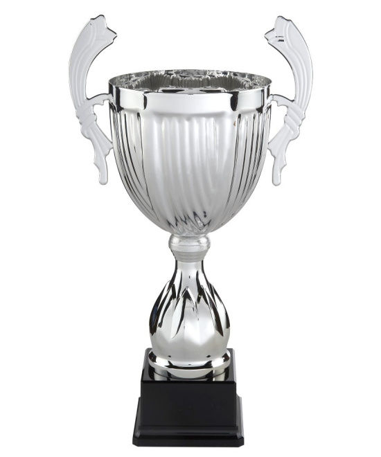 COUPE SPORTIVE GAMME LUXE - ARGENT- AVEC ANSES ET BOL METAL - REF C571 - PROMO TROPHEE