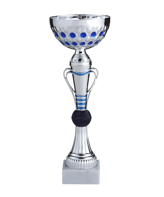 COUPE SPORTIVE - BLEU ET ARGENT - GAMME CLASSIQUE AVEC BOL METAL - REF C714 - PROMO TROPHEE