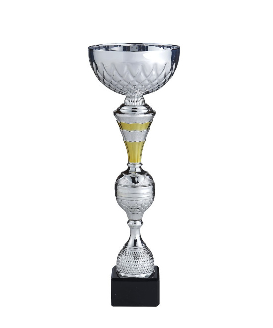 COUPE SPORTIVE - ARGENT ET OR - GAMME CLASSIQUE AVEC BOL METAL - REF C716 - PROMO TROPHEE