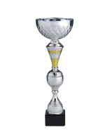 COUPE SPORTIVE - ARGENT ET OR - GAMME CLASSIQUE AVEC BOL METAL - REF C716 - PROMO TROPHEE