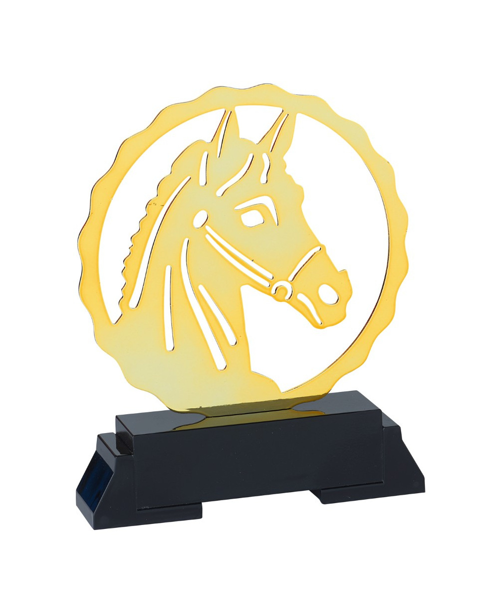 TROPHEE METAL TETE DE CHEVAL - 19 X 15 CM - Ø 15 CM - REF TM25 - PROMO-TROPHEE