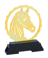 TROPHEE METAL TETE DE CHEVAL - 19 X 15 CM - Ø 15 CM - REF TM25 - PROMO-TROPHEE