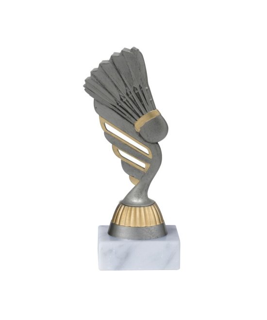 TROPHEE BADMINTON EN ABS AVEC MARBRE BLANC 15 CM - REF ABS64-2 - PROMO TROPHEE