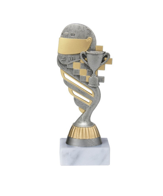 TROPHEE RALLYE EN ABS AVEC MARBRE BLANC 15 CM - REF ABS64-20 - PROMO TROPHEE