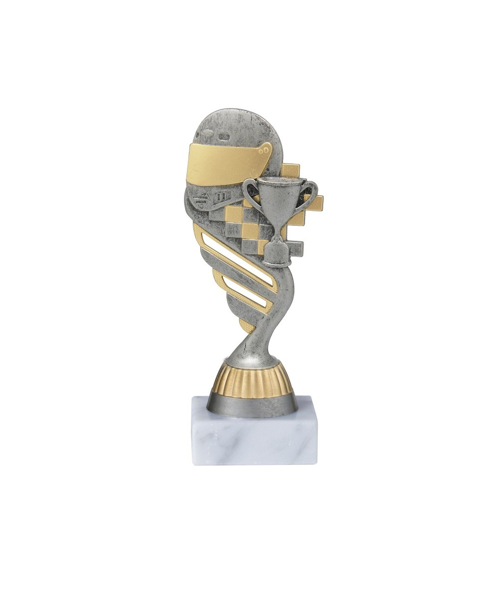 TROPHEE RALLYE EN ABS AVEC MARBRE BLANC 15 CM - REF ABS64-20 - PROMO TROPHEE