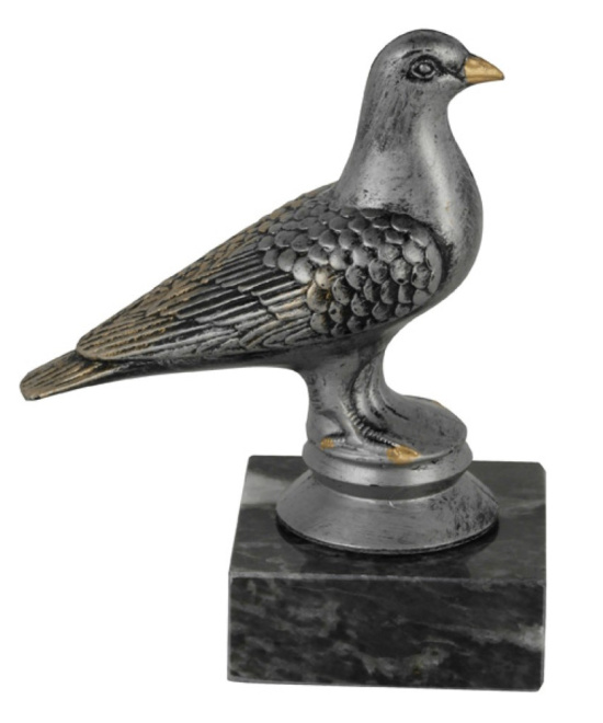 TROPHEE PIGEON EN ABS AVEC MARBRE NOIR 10.5 CM - REF ABS25 - PROMO TROPHEE