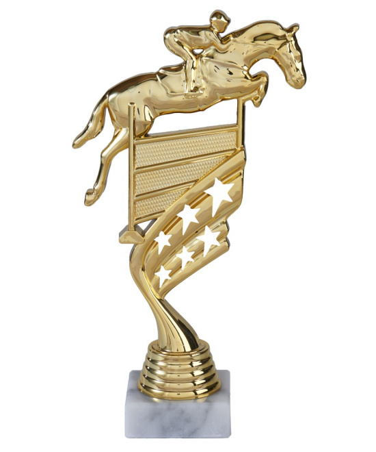 TROPHEE CSO EN ABS AVEC MARBRE BLANC 21,5 CM - Promo Trophée