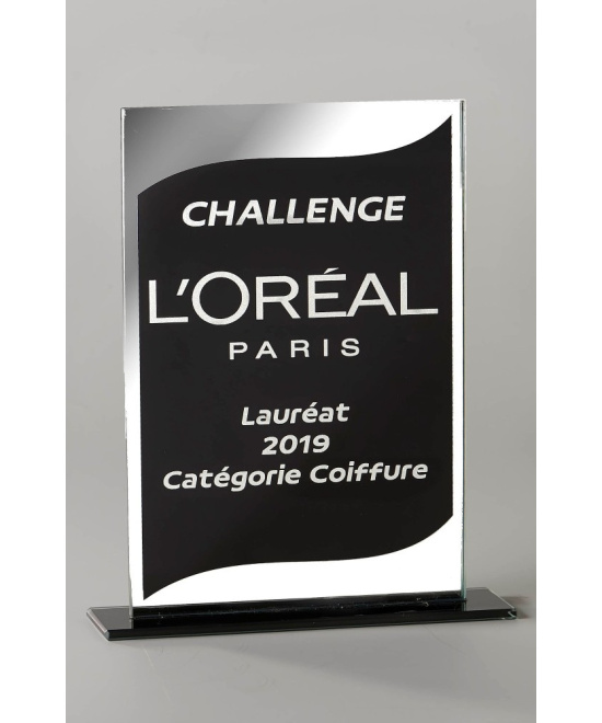 TROPHEE EN VERRE - GRAVURE LASER COMPRISE - REF V25B - PROMO TROPHEE