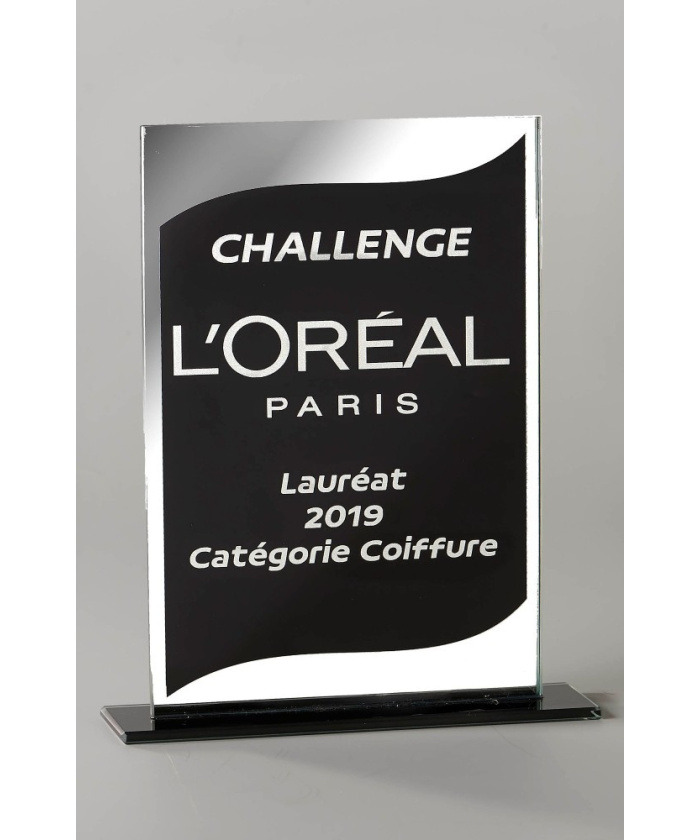TROPHEE EN VERRE - GRAVURE LASER COMPRISE - REF V25B - PROMO TROPHEE
