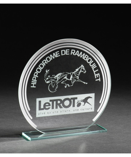 TROPHEE EN VERRE - GRAVURE LASER COMPRISE - REF V36 - PROMO TROPHEE