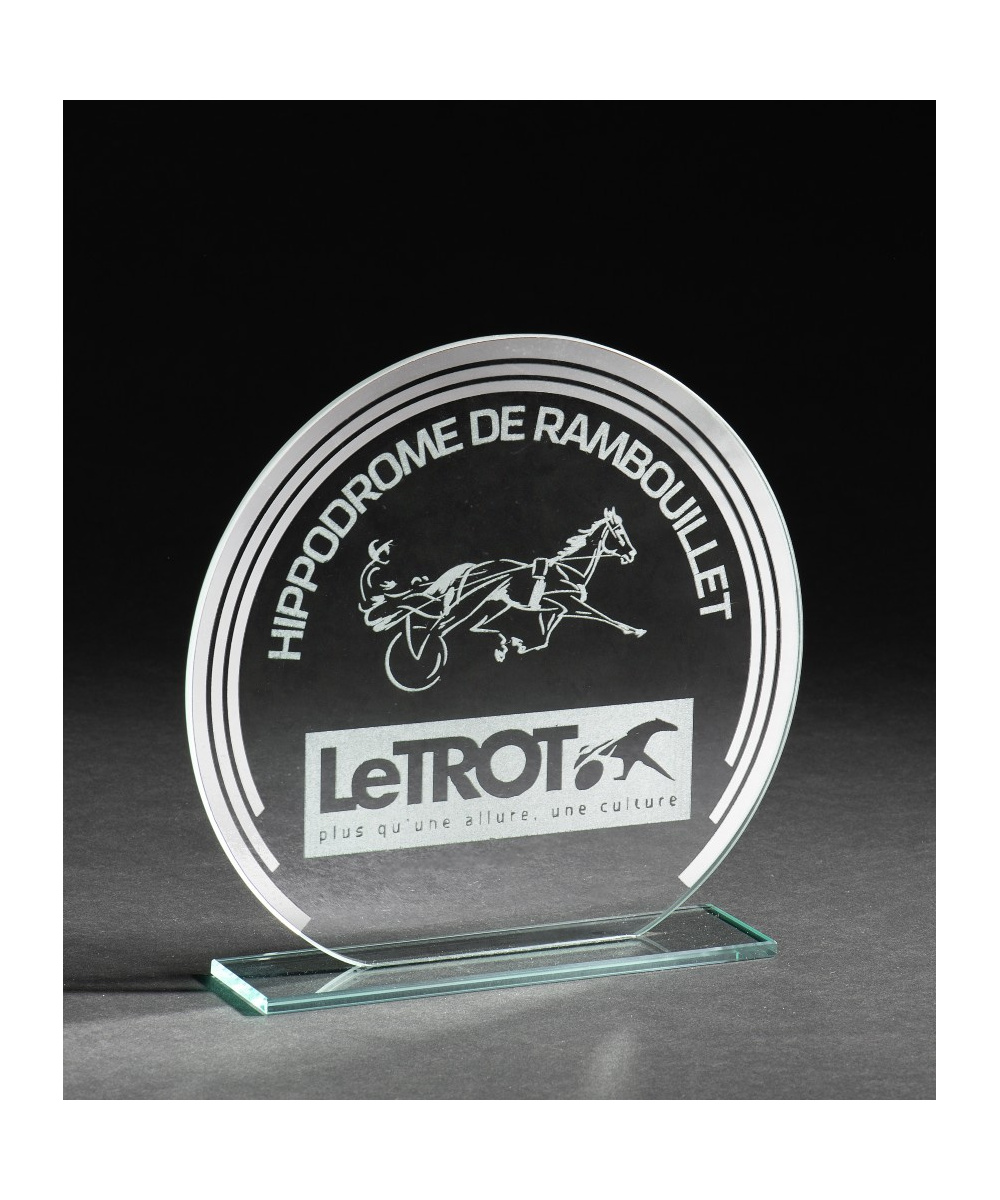 TROPHEE EN VERRE - GRAVURE LASER COMPRISE - REF V36 - PROMO TROPHEE