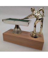 TROPHEE BILLARD EN ABS AVEC BASE EN BOIS DE HETRE - PROMO-TROPHEE 2