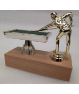 TROPHEE BILLARD EN ABS AVEC BASE EN BOIS DE HETRE - PROMO-TROPHEE 2
