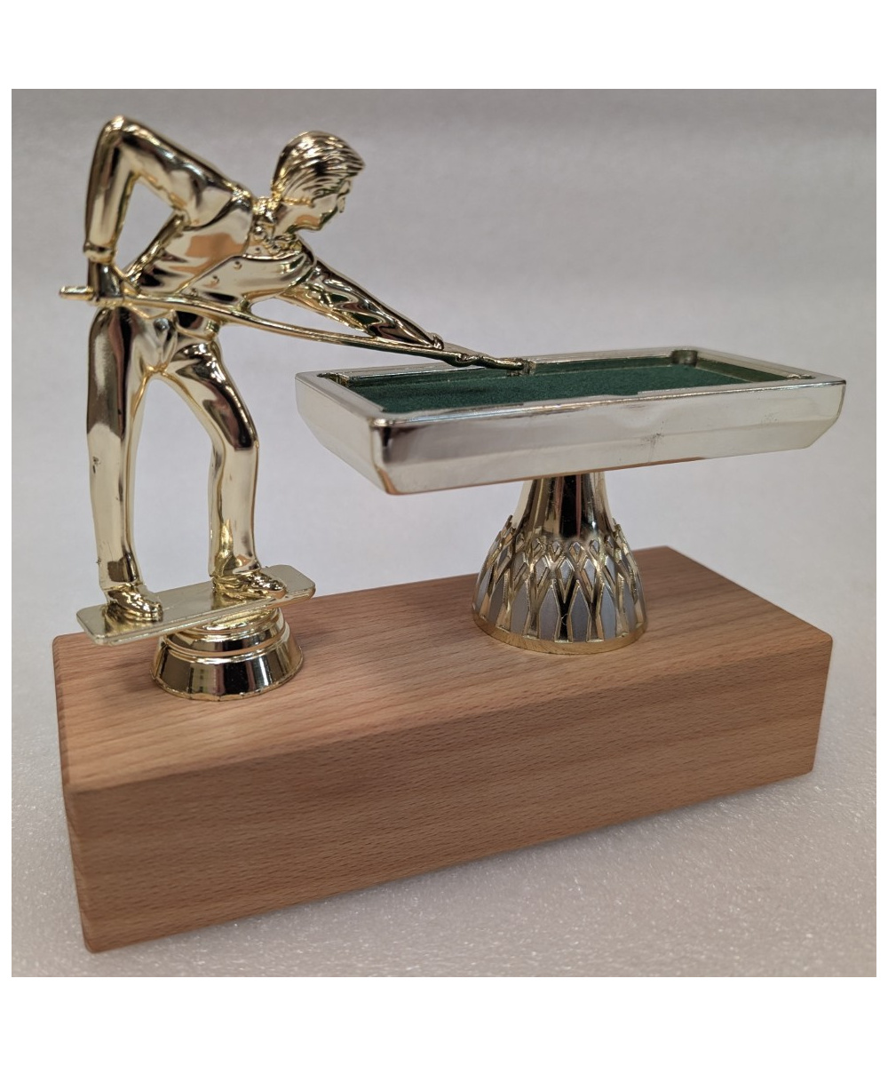 TROPHEE BILLARD EN ABS AVEC BASE EN BOIS DE HETRE - PROMO-TROPHEE 1