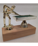TROPHEE BILLARD EN ABS AVEC BASE EN BOIS DE HETRE - PROMO-TROPHEE 1