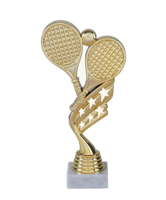 **Trophée Tennis ABS & Marbre Blanc 21,5 cm | Récompense Sportive**