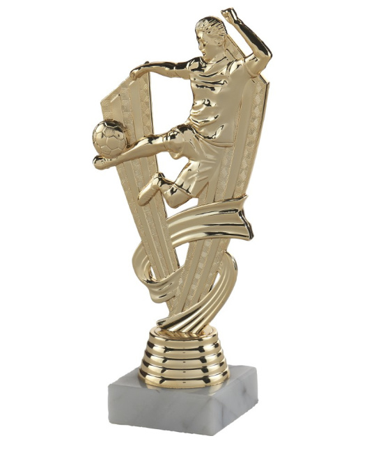 TROPHEE JOUEUR DE FOOTBALL EN ABS AVEC MARBRE BLANC 20 CM - Promo Trophée
