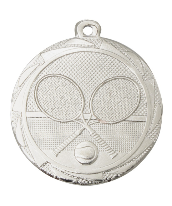 MEDAILLE ARGENT TENNIS EN FER  Ø 45 MM - Promo Trophée