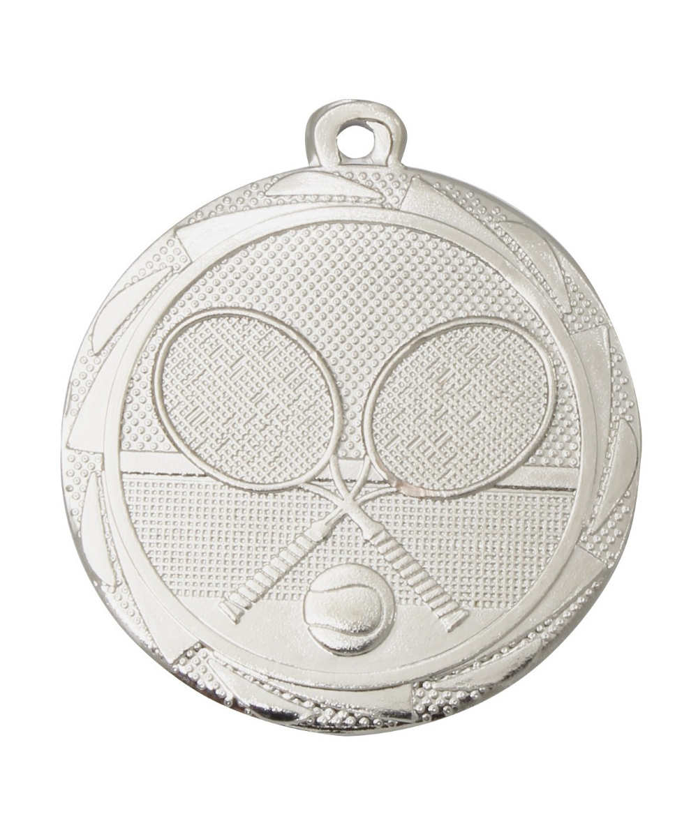 MEDAILLE ARGENT TENNIS EN FER  Ø 45 MM - Promo Trophée