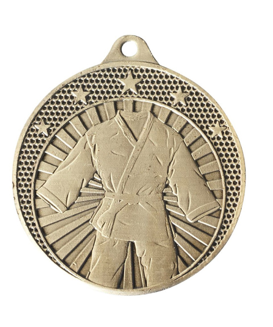 MEDAILLE BRONZE KIMONO ARTS MARTIAUX (JUDO, KARATE...) EN FER Ø 50 MM - Promo Trophée