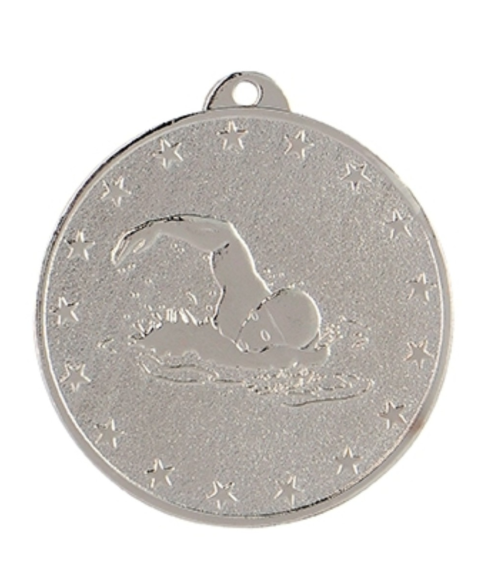 MEDAILLE ARGENT NATATION EN FER Ø 50 MM - Promo Trophée