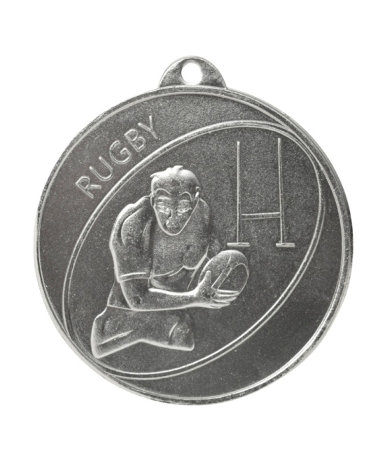 MEDAILLE ARGENT JOUEUR DE RUGBY EN FER Ø 50 MM - Promo Trophée