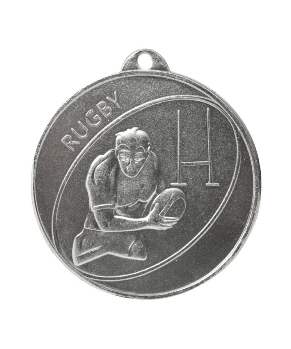 MEDAILLE ARGENT JOUEUR DE RUGBY EN FER Ø 50 MM - Promo Trophée
