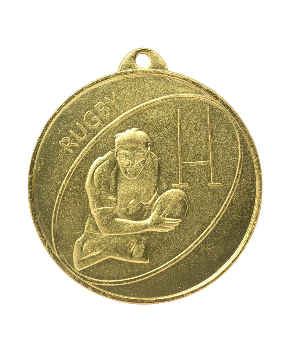 MEDAILLE OR JOUEUR DE RUGBY EN FER Ø 50 MM - Promo Trophée