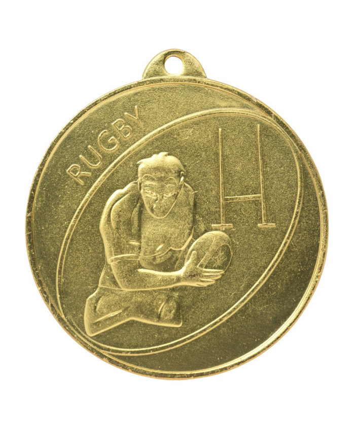 MEDAILLE OR JOUEUR DE RUGBY EN FER Ø 50 MM - Promo Trophée