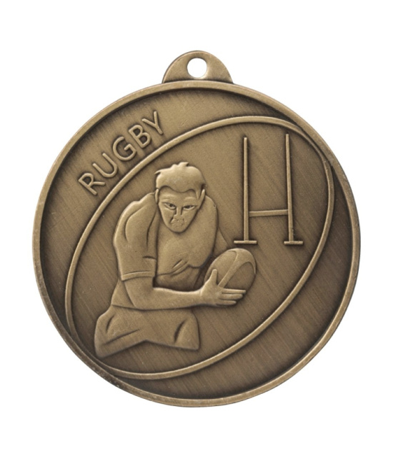 MEDAILLE BRONZE JOUEUR DE RUGBY EN FER Ø 50 MM - Promo Trophée