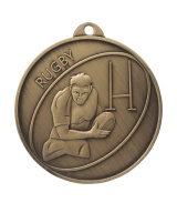 MEDAILLE BRONZE JOUEUR DE RUGBY EN FER Ø 50 MM - Promo Trophée
