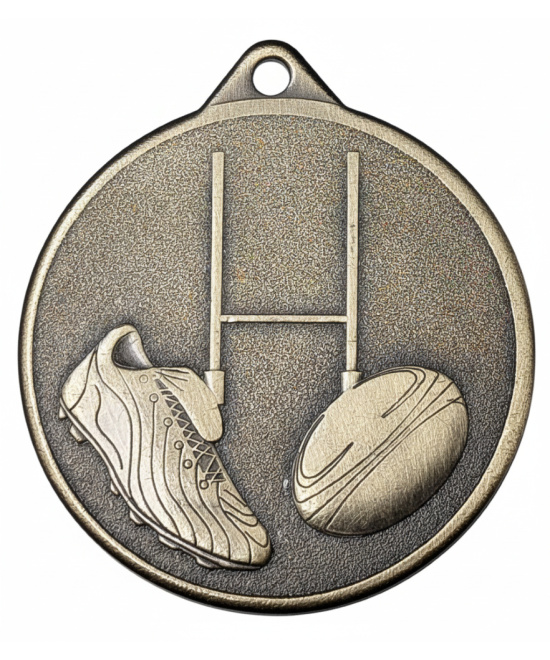 MEDAILLE BRONZE RUGBY EN FER Ø 50 MM - Promo Trophée
