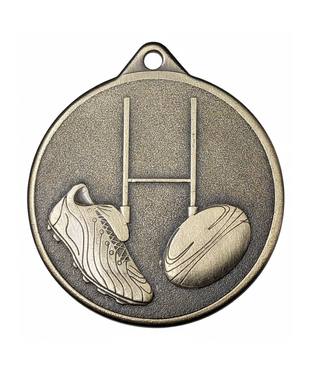 MEDAILLE BRONZE RUGBY EN FER Ø 50 MM - Promo Trophée