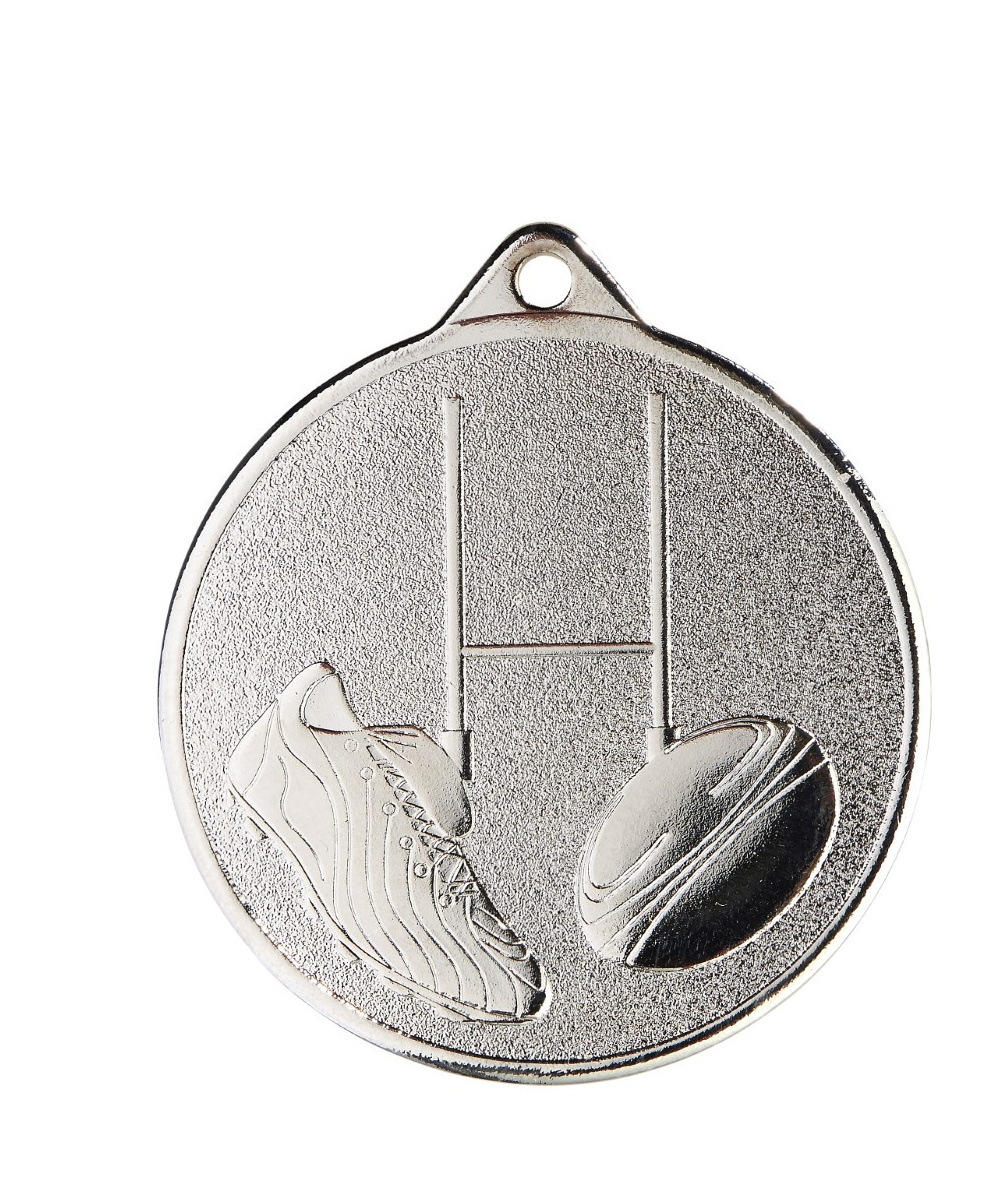 MEDAILLE ARGENT RUGBY EN FER Ø 50 MM - Promo Trophée