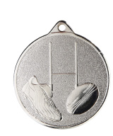 MEDAILLE ARGENT RUGBY EN FER Ø 50 MM - Promo Trophée