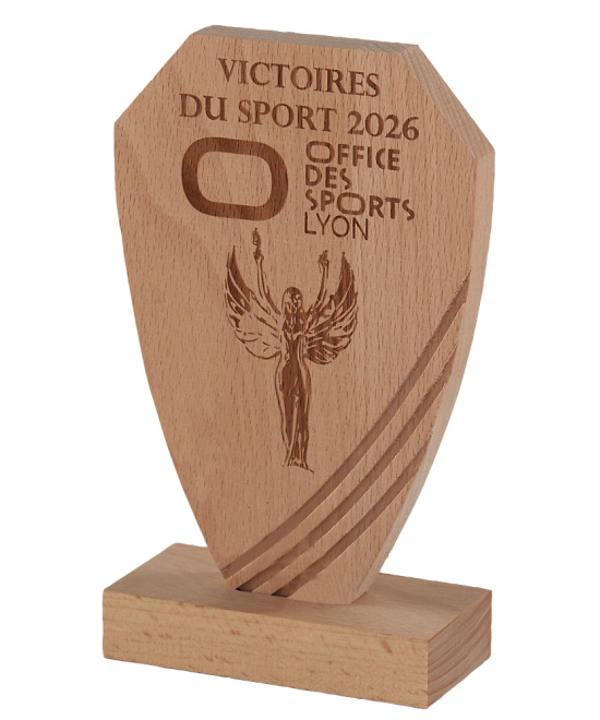 Trophée en Bois de Chêne 20 cm – Gravure Laser Incluse | Personnalisé