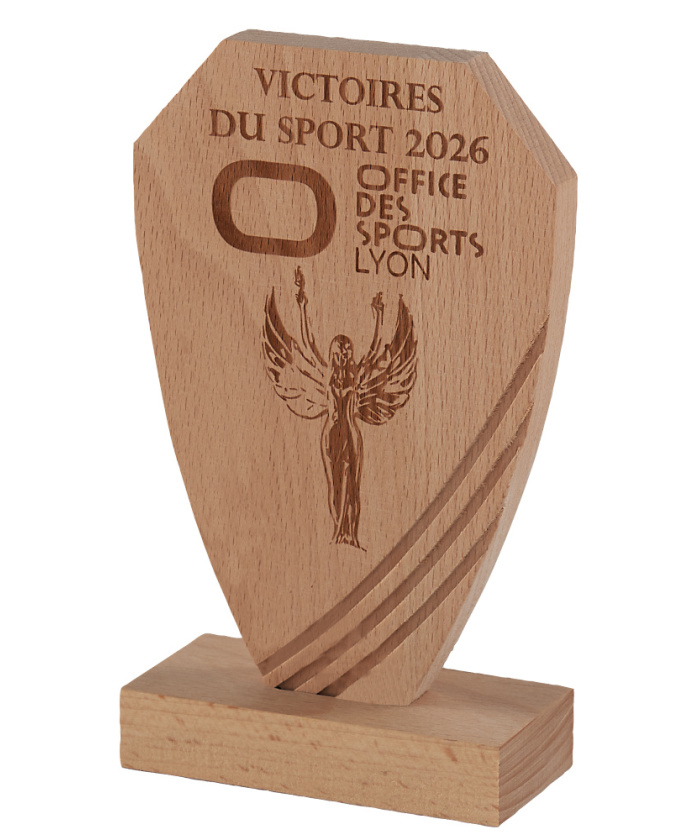 Trophée en Bois de Chêne 20 cm – Gravure Laser Incluse | Personnalisé