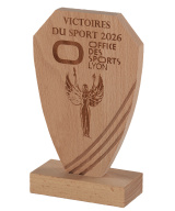TROPHEE EN BOIS FSC DE CHENE - GRAVURE LASER COMPRISE - 20 CM - REF TB13B|TB13B|Promo Trophée