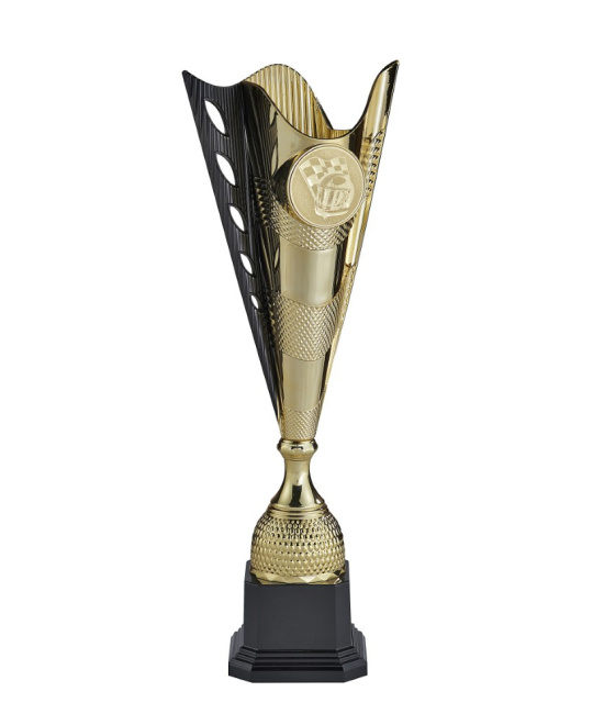 Coupe Sportive Personnalisable Laser ABS Or & Noir | Trophée Personnalisé