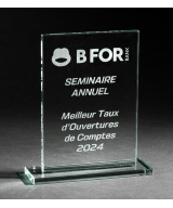 TROPHEE RECTANGULAIRE EN VERRE - EXISTE EN 2 TAILLES - GRAVURE LASER COMPRISE - Promo Trophée