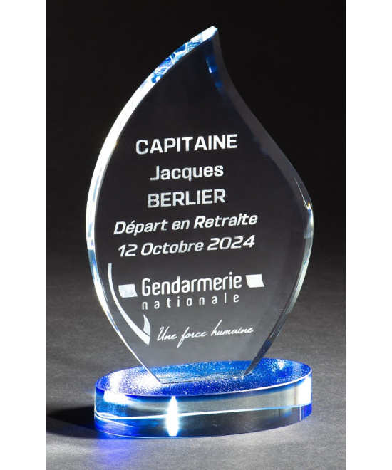 TROPHEE EN VERRE 24.5 CM - GRAVURE LASER ET COFFRET COMPRIS - Promo Trophée