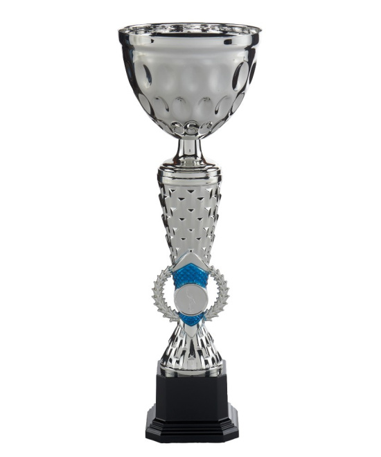 COUPE SPORTIVE ARGENT ET BUEUE GAMME PRESTIGE AVEC BOL METAL - Promo Trophée