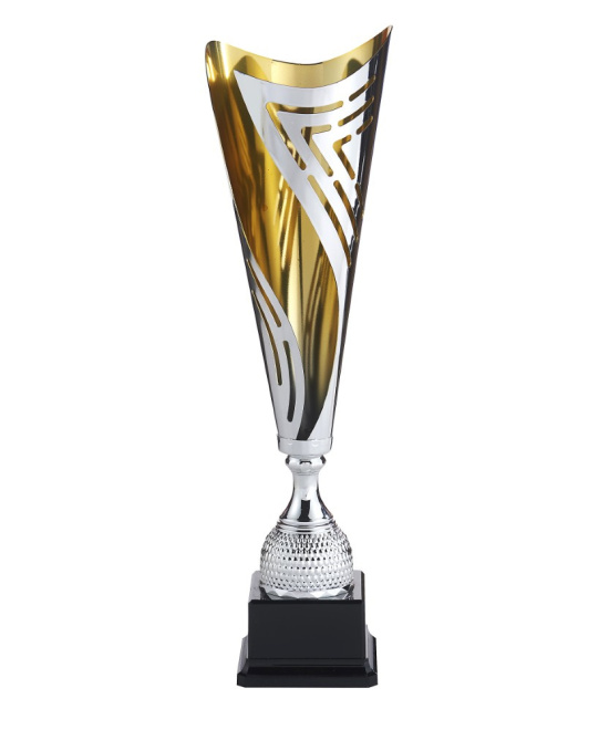 Coupe Sportive Laser Argent & Or avec Bol Métal | Trophée Sportif