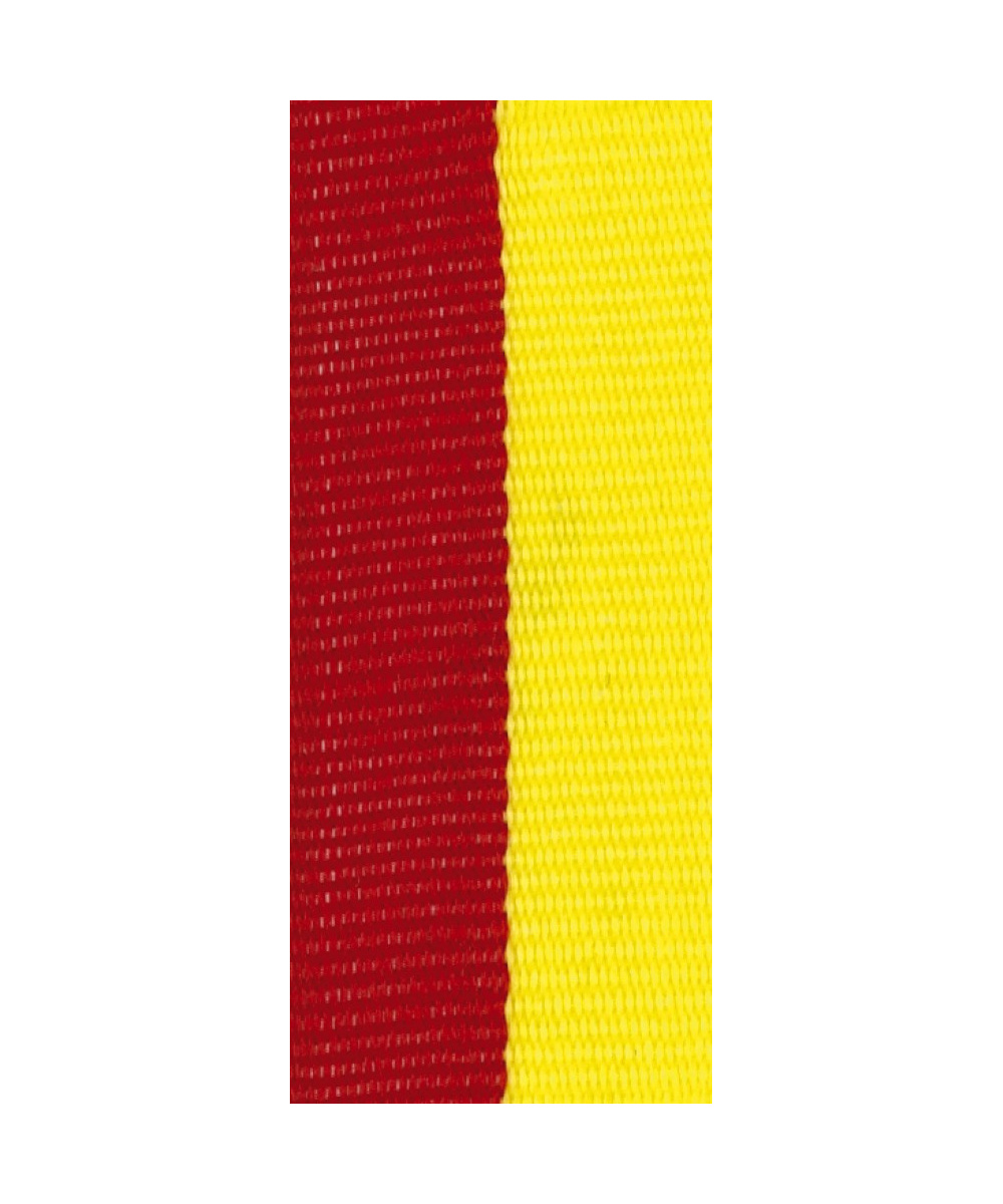 RUBAN MEDAILLE BICOLORE ROUGE JAUNE - Promo Trophée