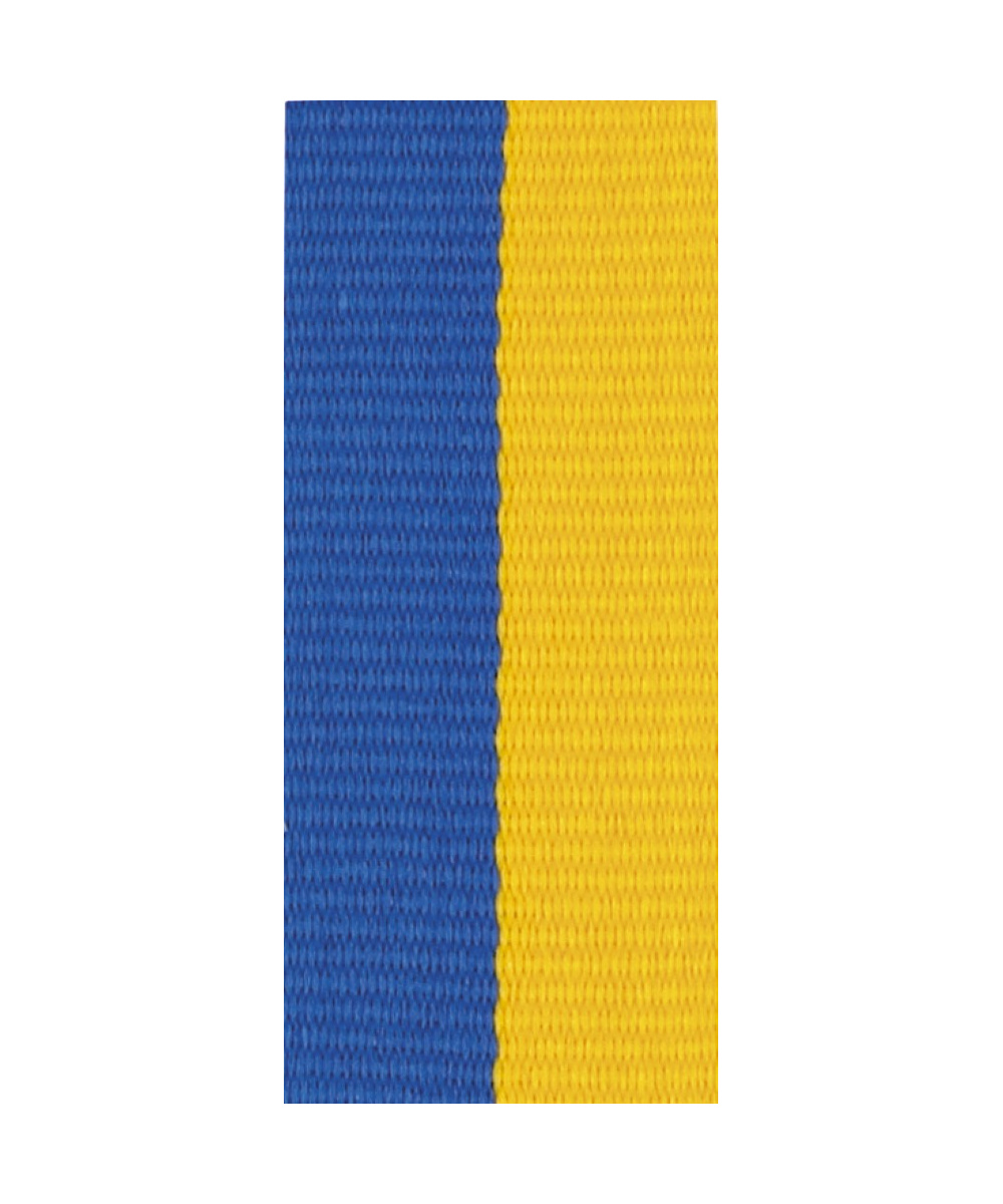 RUBAN MEDAILLE BICOLORE BLEU JAUNE - UKRAINE - Promo Trophée