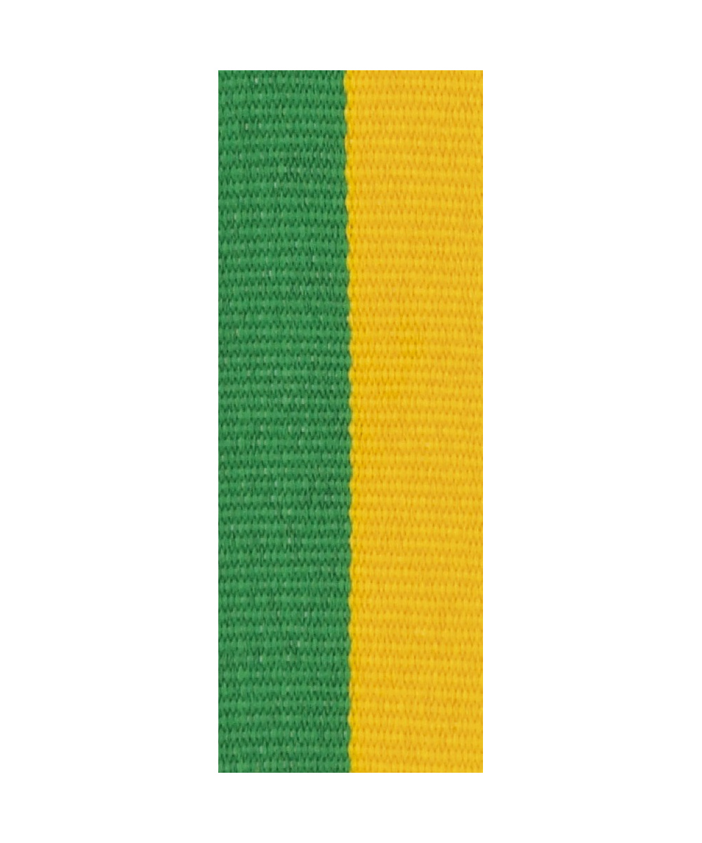 RUBAN MEDAILLE BICOLORE VERT JAUNE - Promo Trophée